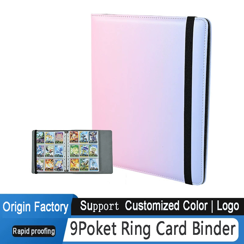 Trading Card Binder ,9 Pocket ring Trading Card Binder with Strap